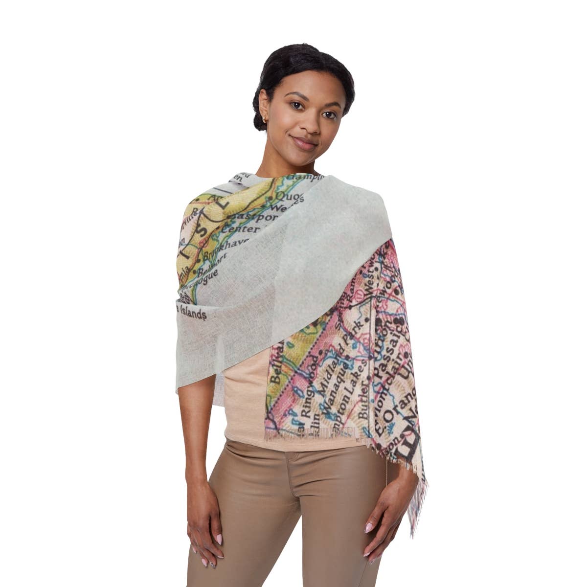 Long Island New York Map Travel Scarf view 2