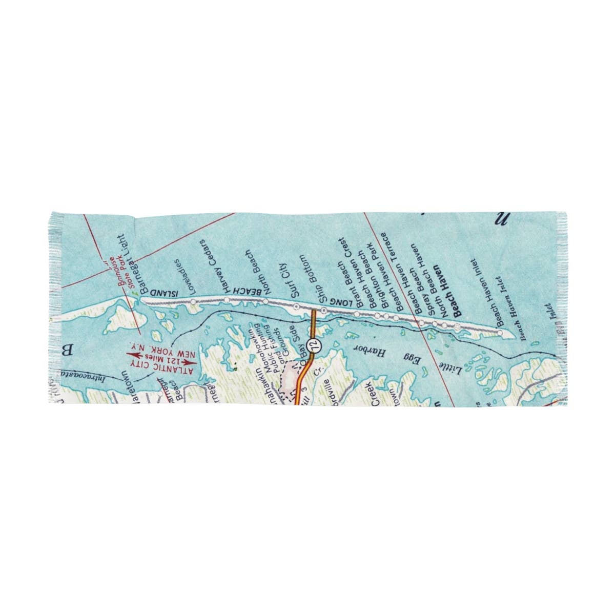 Long Beach Island New Jersey Map Travel Scarf view 3