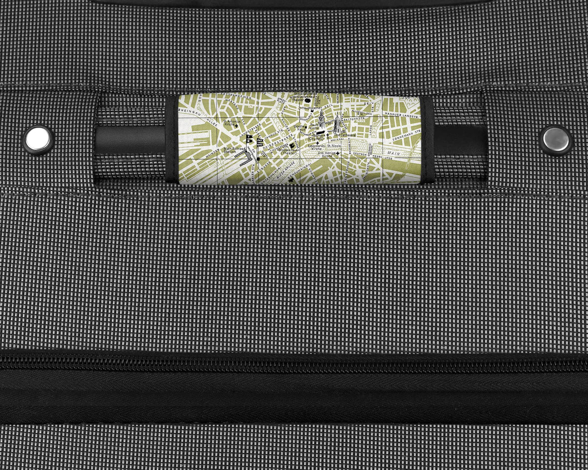 Frankfurt Germany Map Suitcase Spotter Luggage Handle Wrap view 2