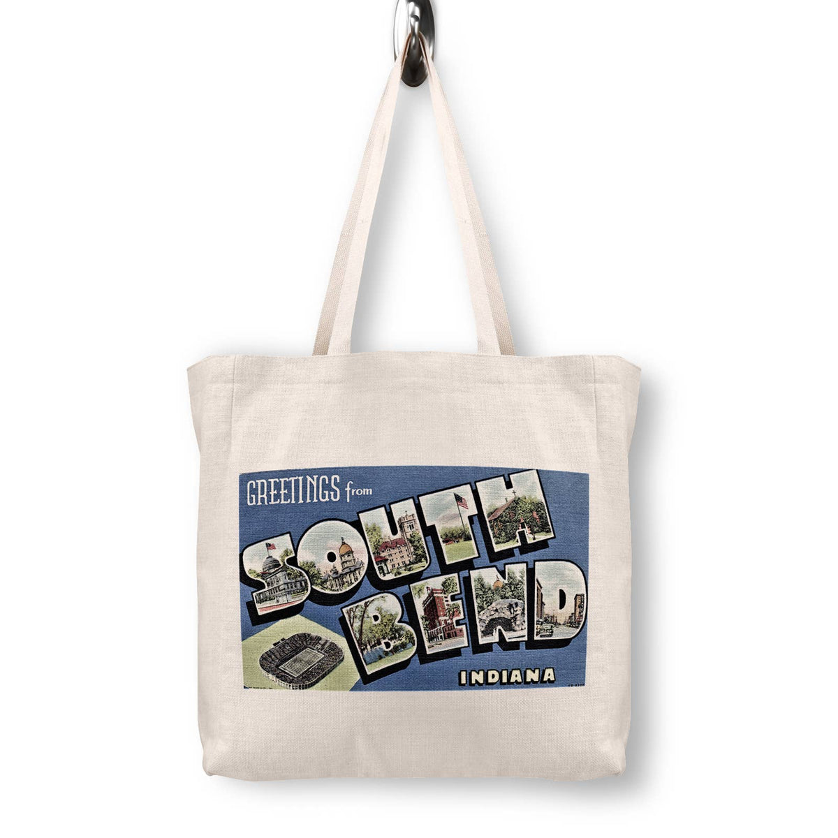 South Bend Indiana Vintage Postcard Canvas Tote Bag
