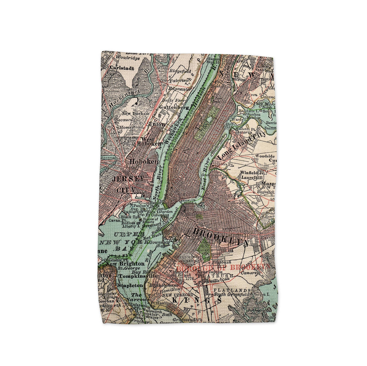 New York City Brooklyn Manhattan map tea towel