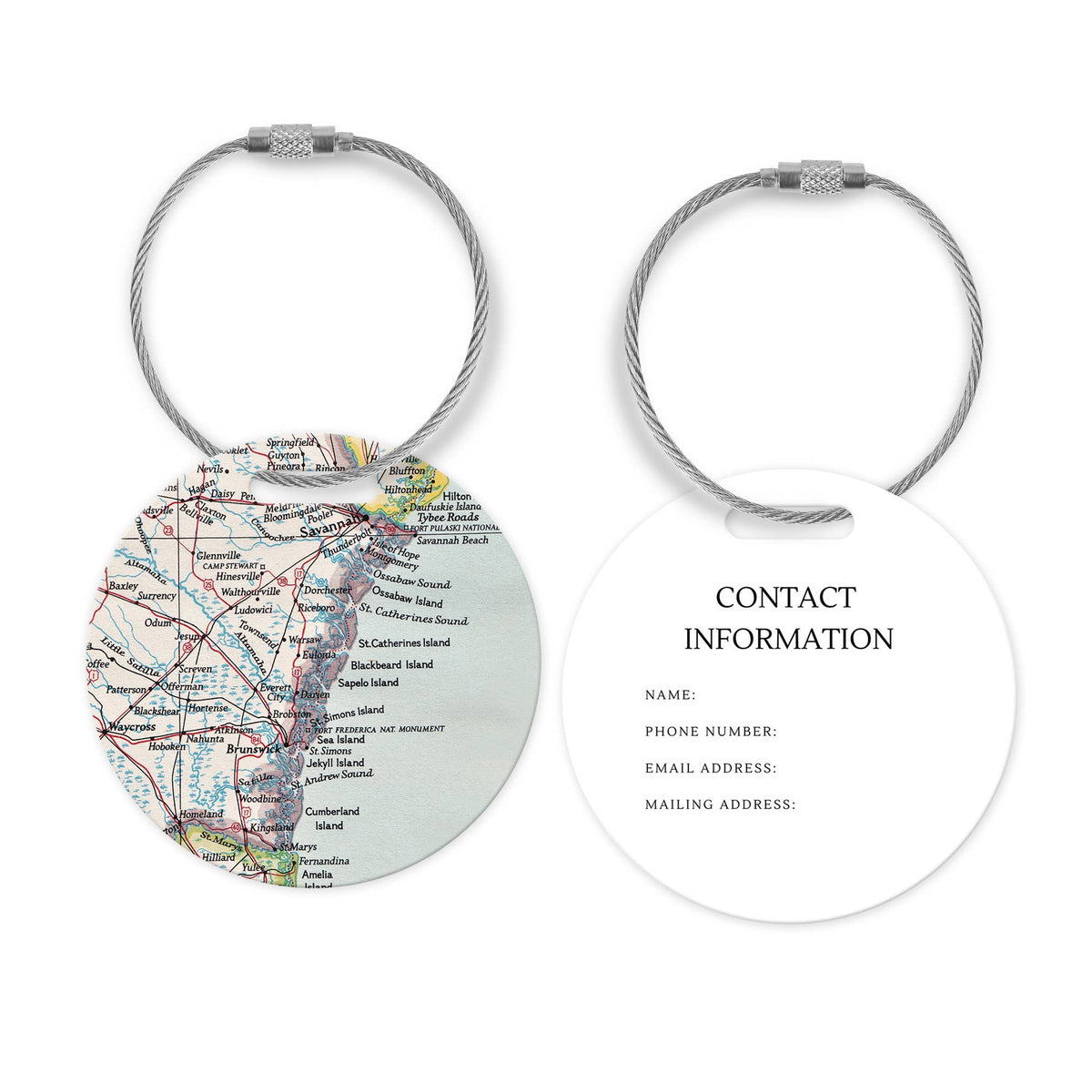 Georgia Coast Map Luggage Tag