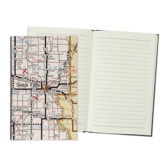 Sioux Falls South Dakota Vintage Map Travel Journal