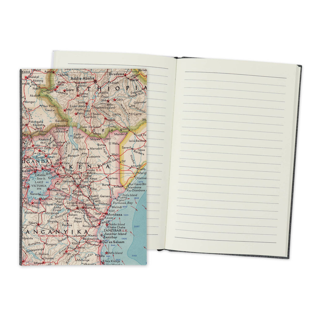 Kenya Vintage Map Travel Journal