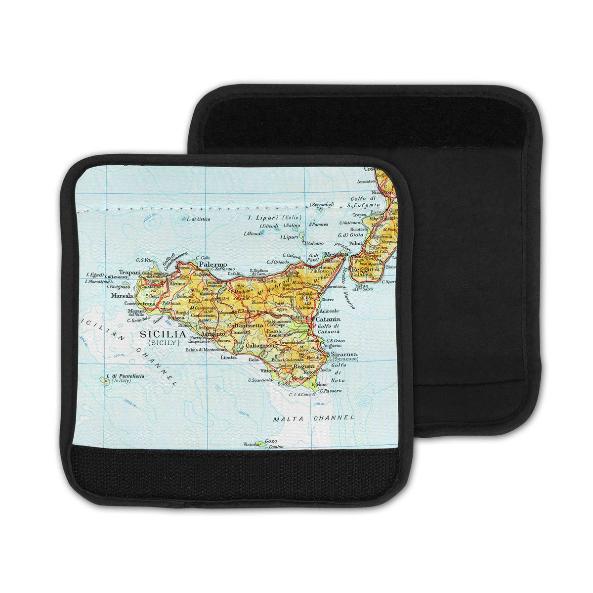 Sicily Map Luggage Tag and Handle Wrap view 3