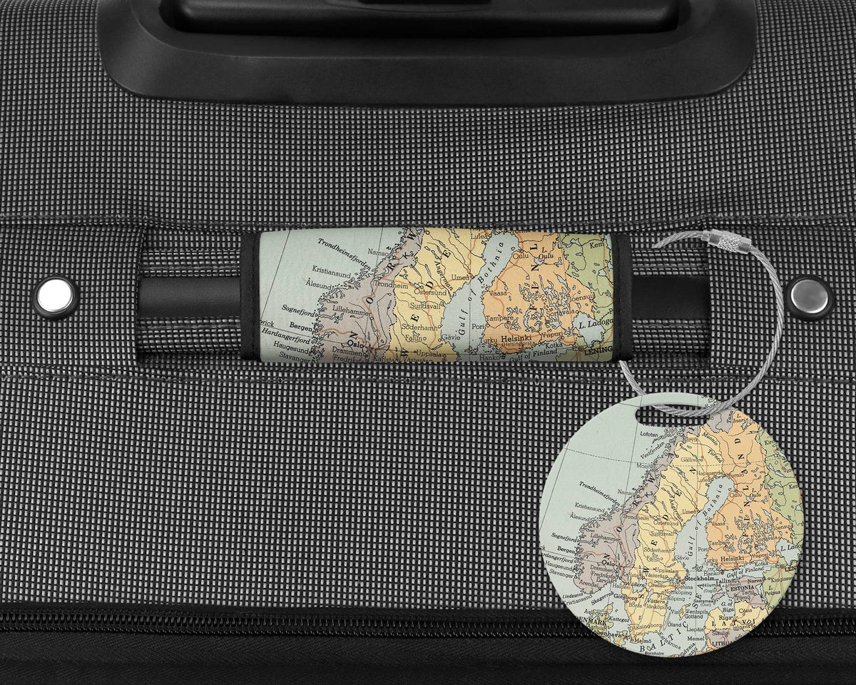 Sweden Map Luggage Tag and Handle Wrap