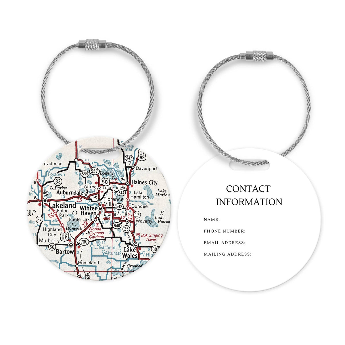 Winter Haven Florida Map Luggage Tag