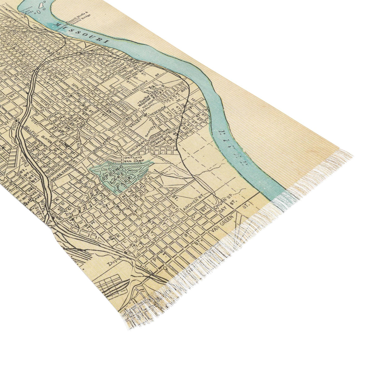 Omaha Nebraska Map Travel Scarf view 4
