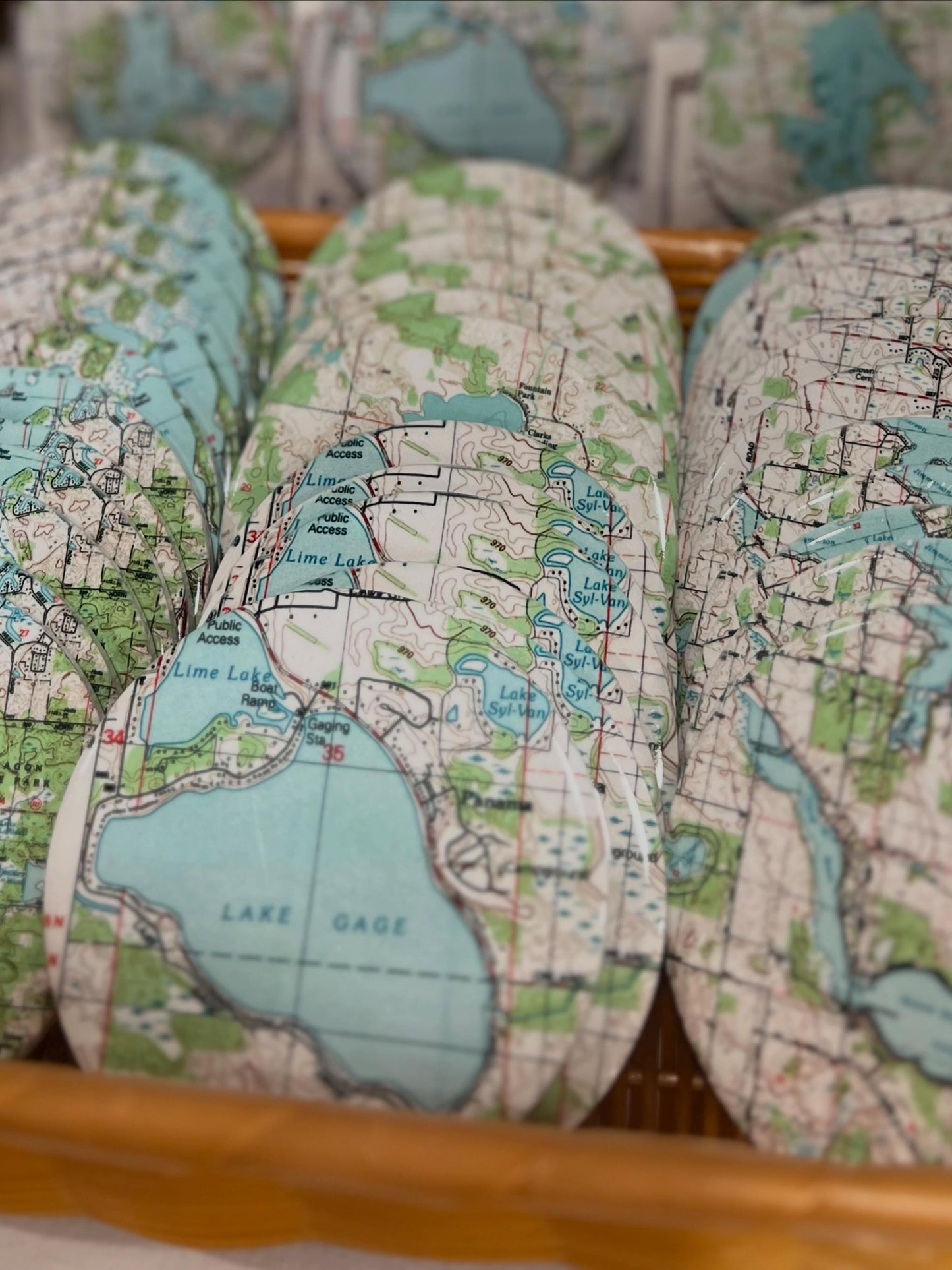 Custom Map Ceramic Coaster Set of 4 | Personalized Location Coasters | Made to Order