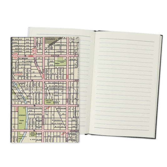 Lincoln Square Chicago Vintage Map Travel Journal