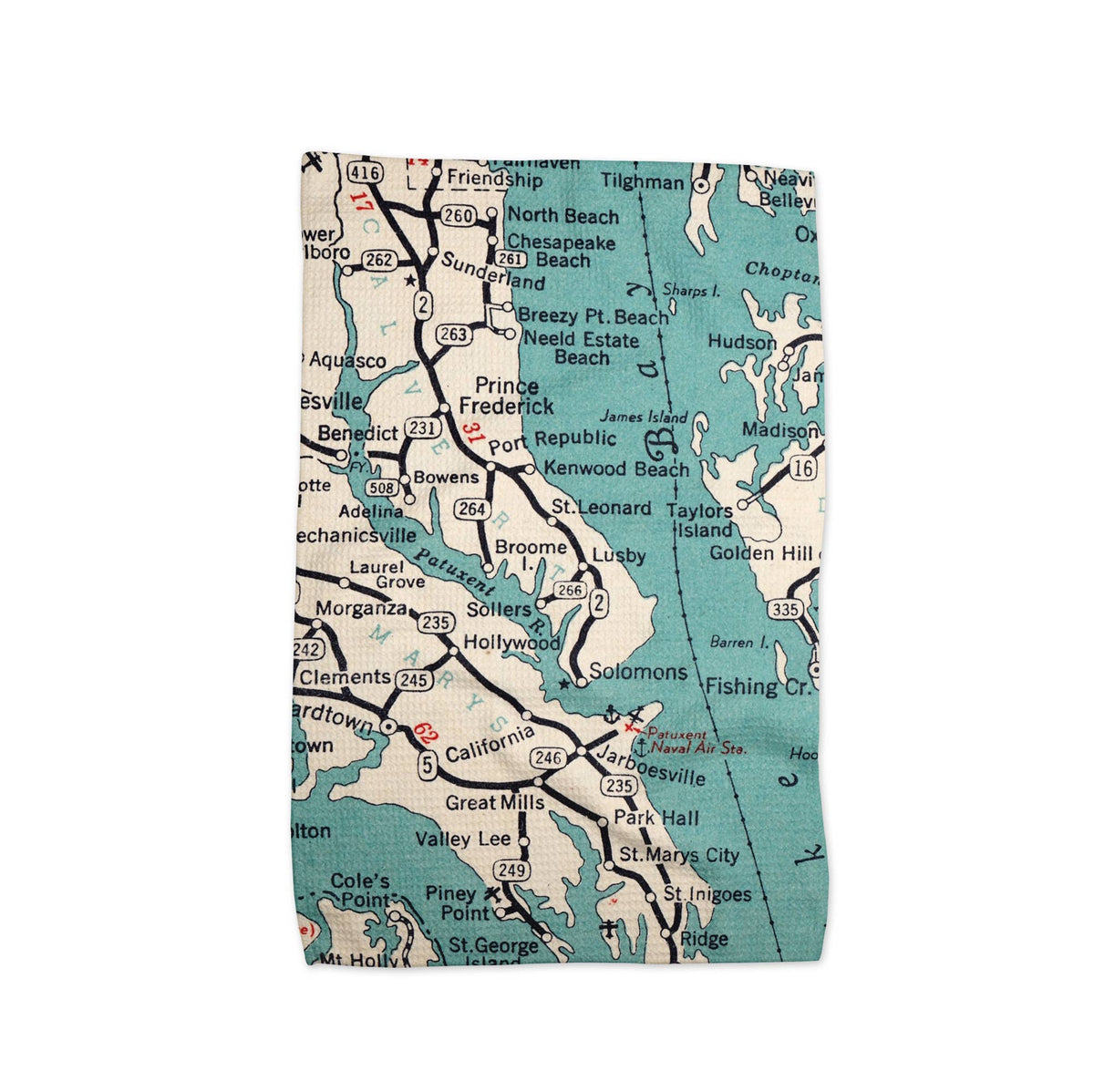Lusby Maryland map tea towel