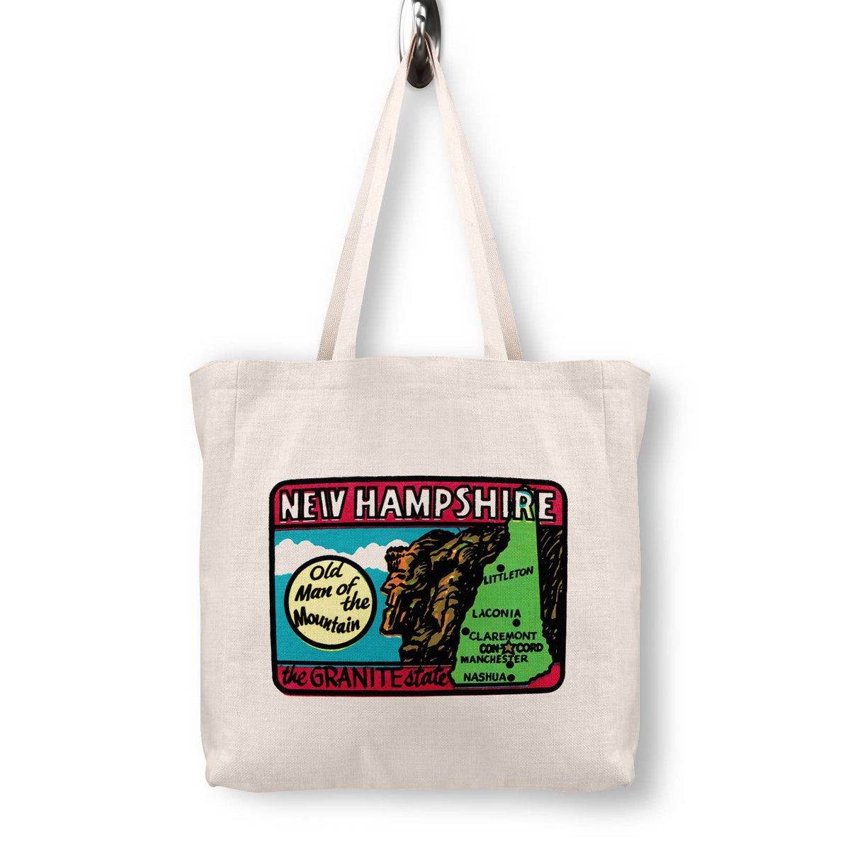 New Hampshire Sticker Canvas Tote Bag