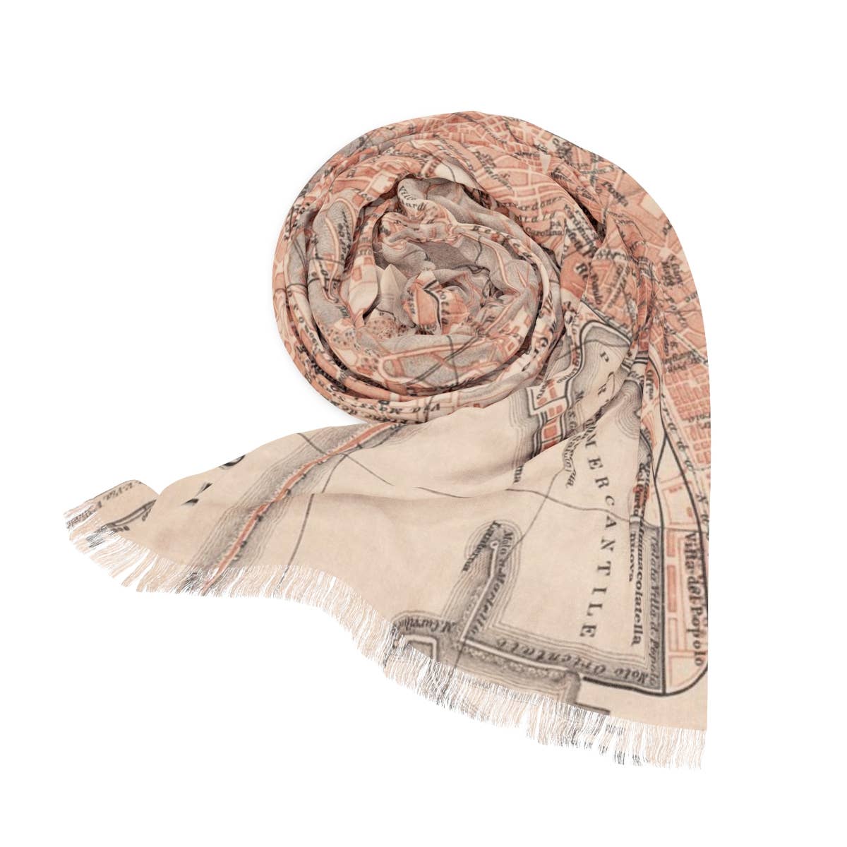 Naples Italy Map Travel Scarf view 3