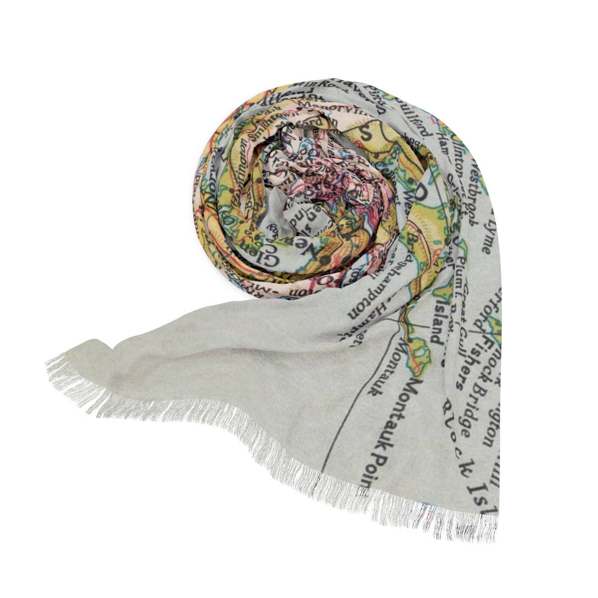 Long Island New York Map Travel Scarf