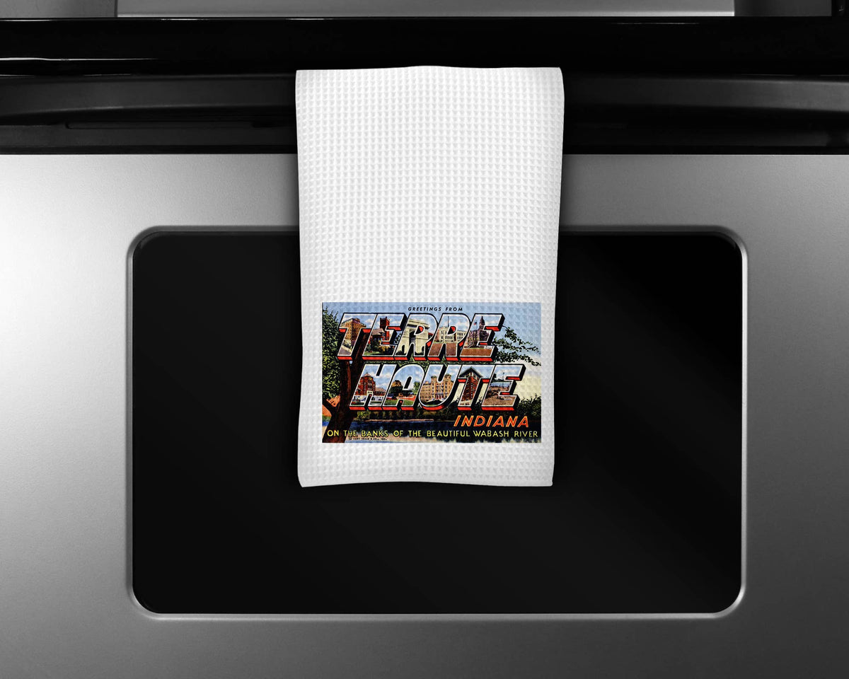 Terre Haute Indiana map tea towel