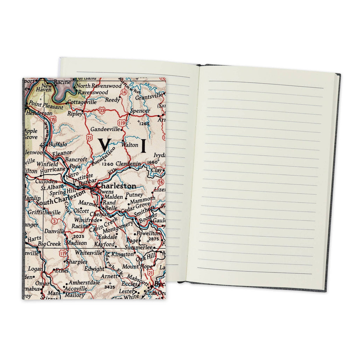 Charleston West Virginia Vintage Map Travel Journal