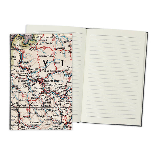Charleston West Virginia Vintage Map Travel Journal
