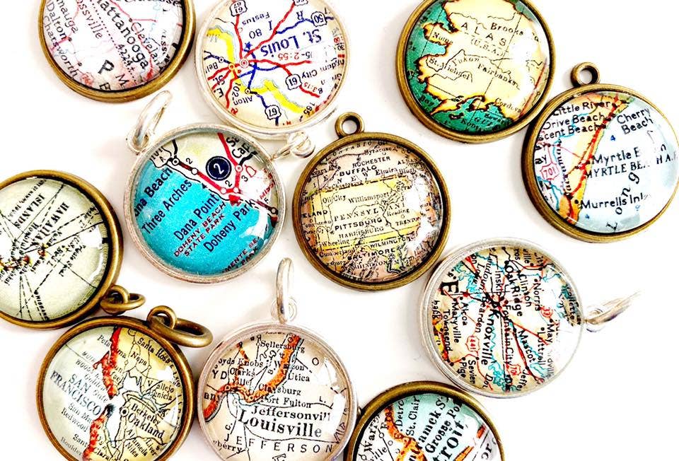 Idaho vintage map keychain