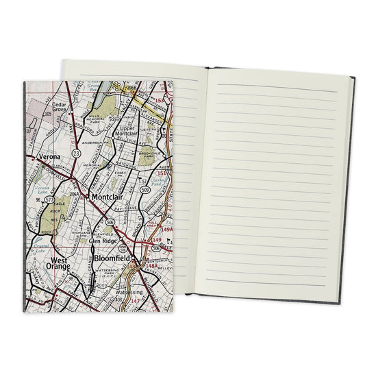 Montclair New Jersey Vintage Map Travel Journal