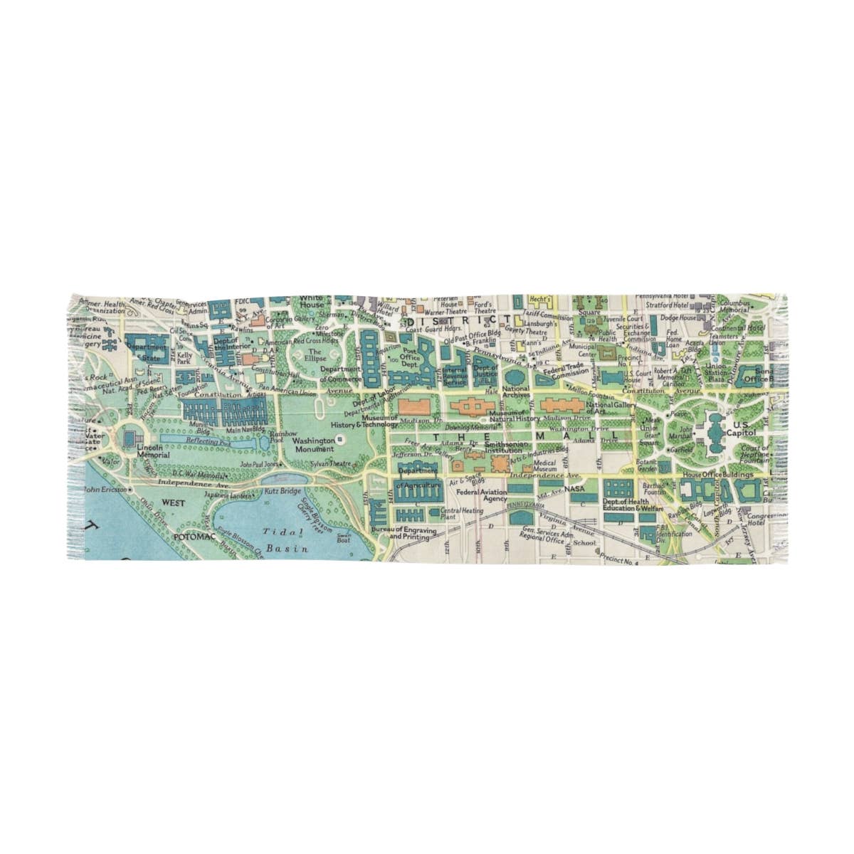 Washington DC Map Travel Scarf view 2