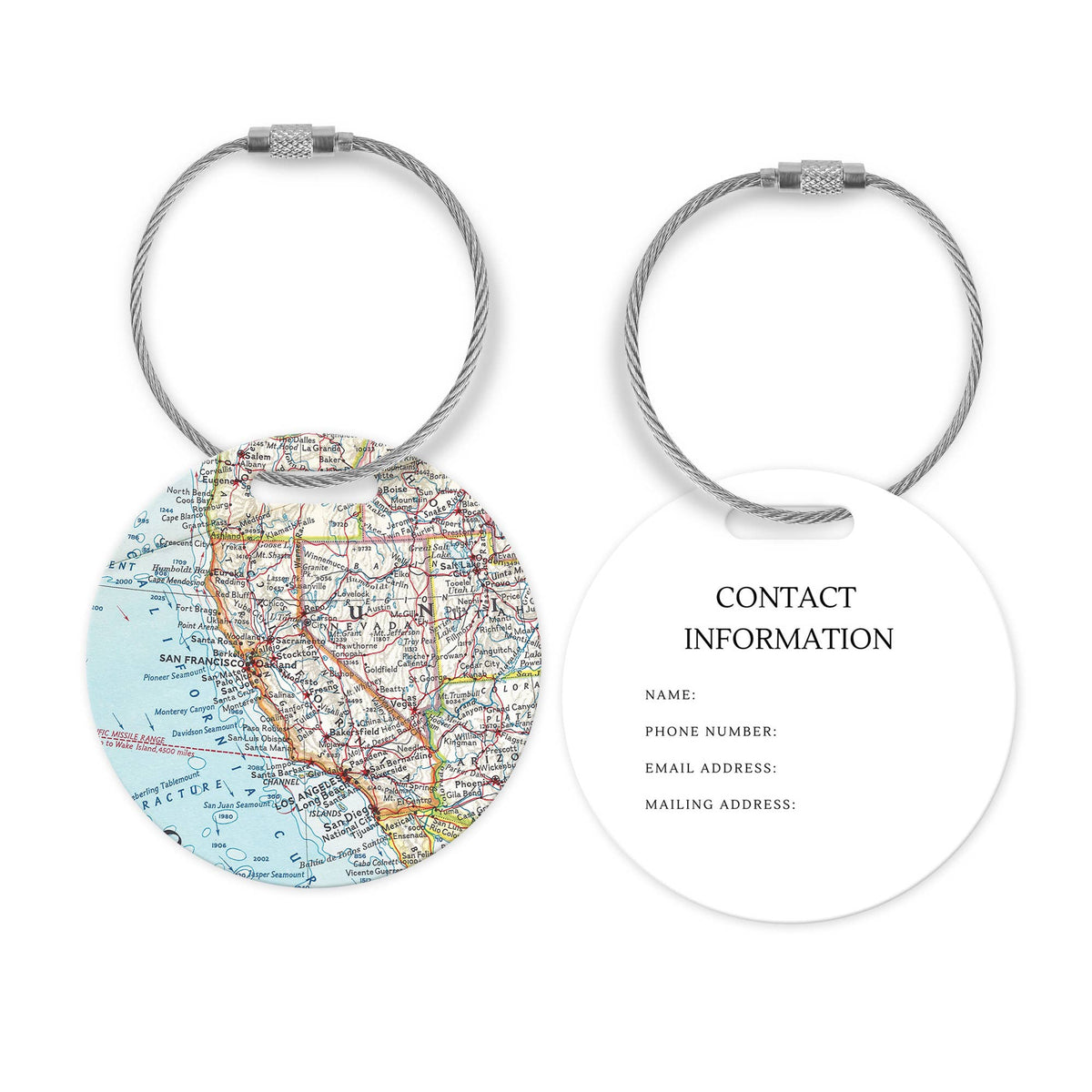California Map Luggage Tag