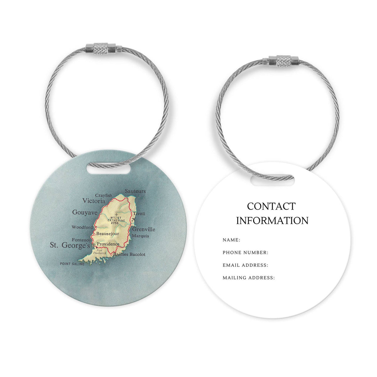 Grenada Map Luggage Tag and Handle Wrap view 2