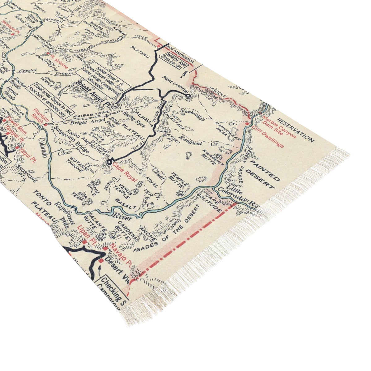 Grand Canyon National Park Arizona Map Travel Scarf view 3