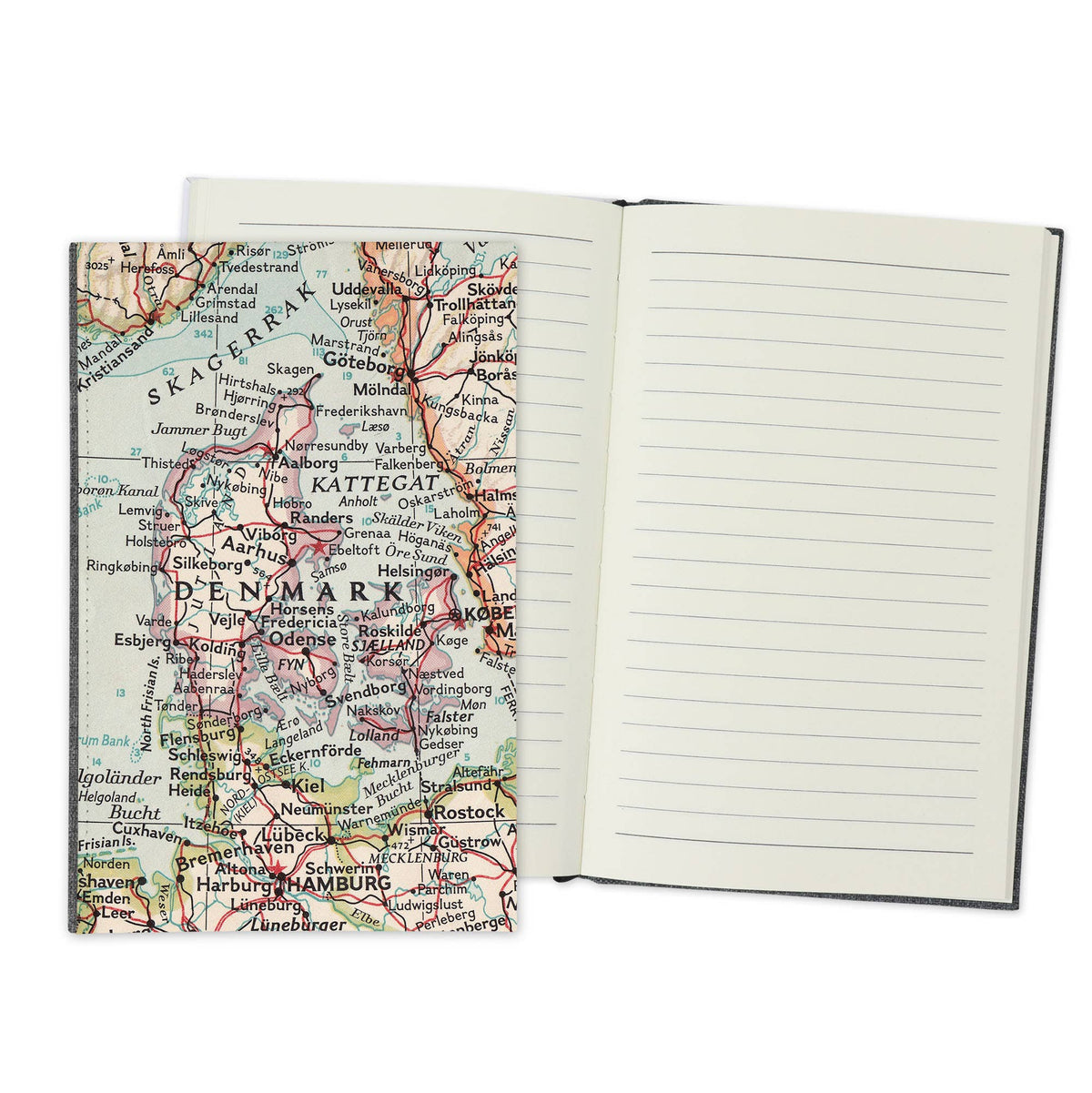 Denmark Vintage Map Travel Journal