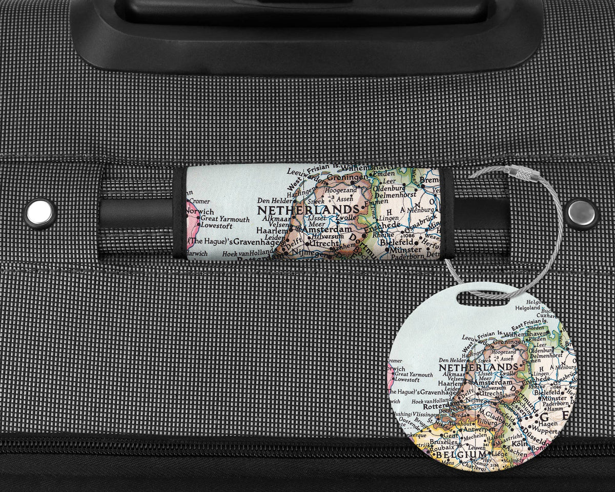 Netherlands Map Luggage Tag and Handle Wrap