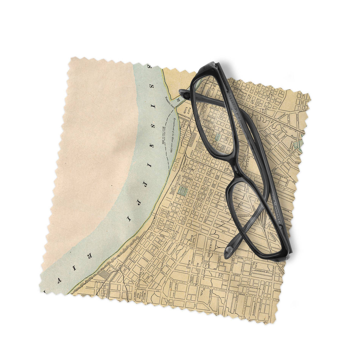 Memphis Tennessee vintage map lens cloth