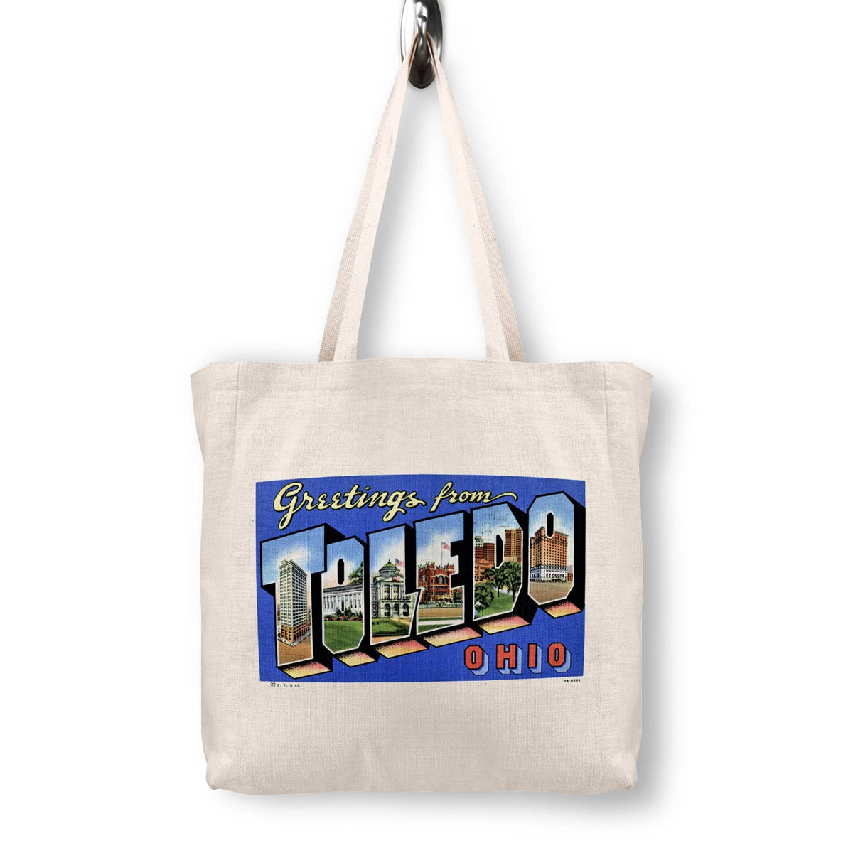 Toledo Ohio Vintage Postcard Canvas Tote Bag