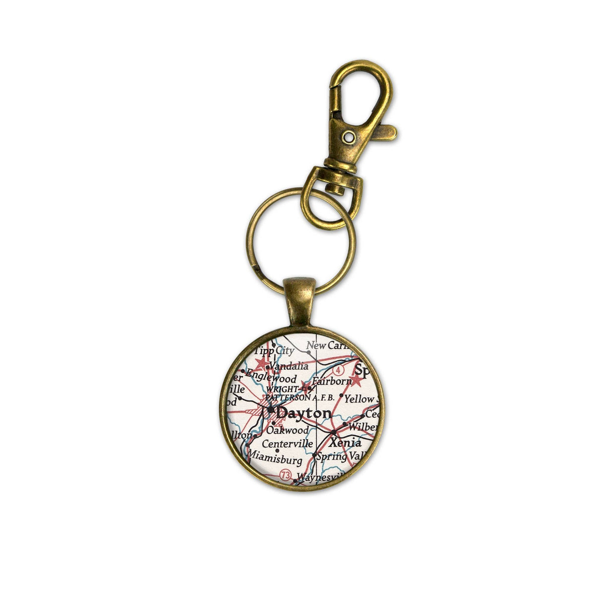 Dayton Ohio vintage map keychain