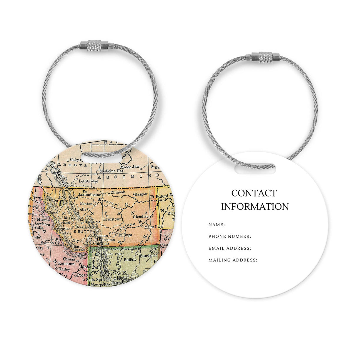Montana Map Luggage Tag