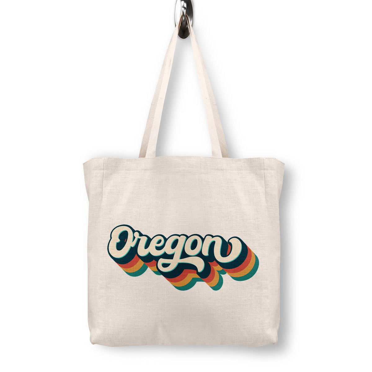 Retro Oregon Canvas Tote Bag