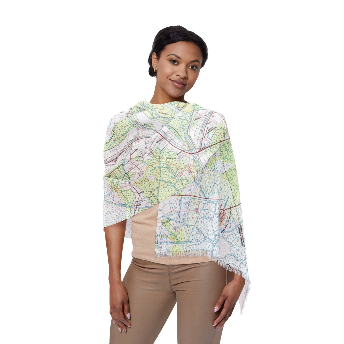 Franklin Louisiana Map Travel Scarf view 4