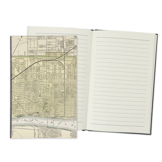 Detroit Michigan Vintage Map Travel Journal