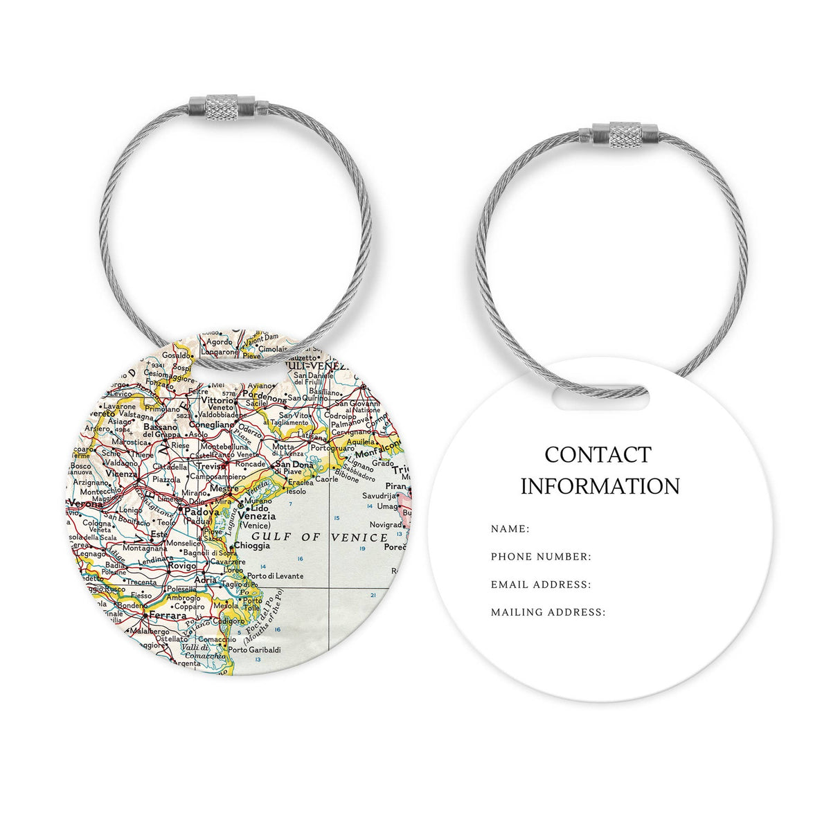 Venice Italy Map Luggage Tag
