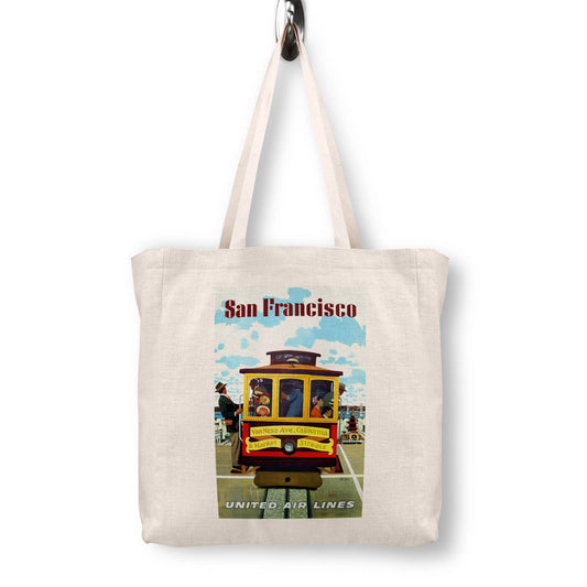 San Francisco California Vintage Travel Poster Canvas Tote Bag