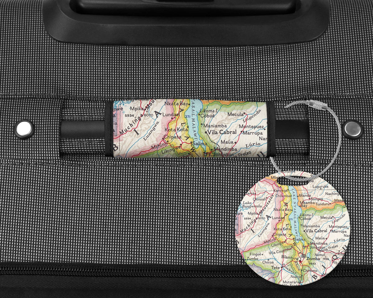 Malawi Map Luggage Tag and Handle Wrap