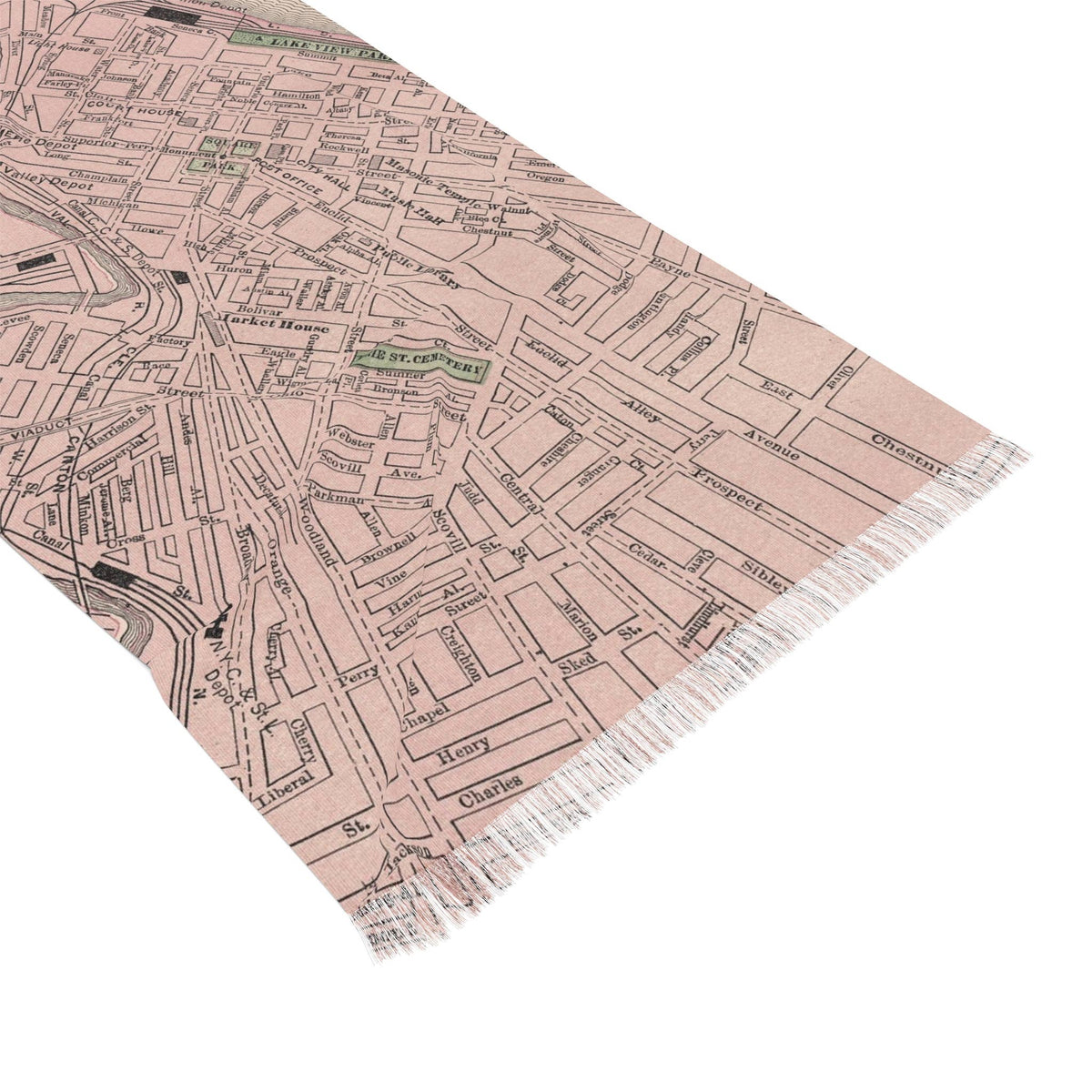 Cleveland Ohio Map Travel Scarf view 2