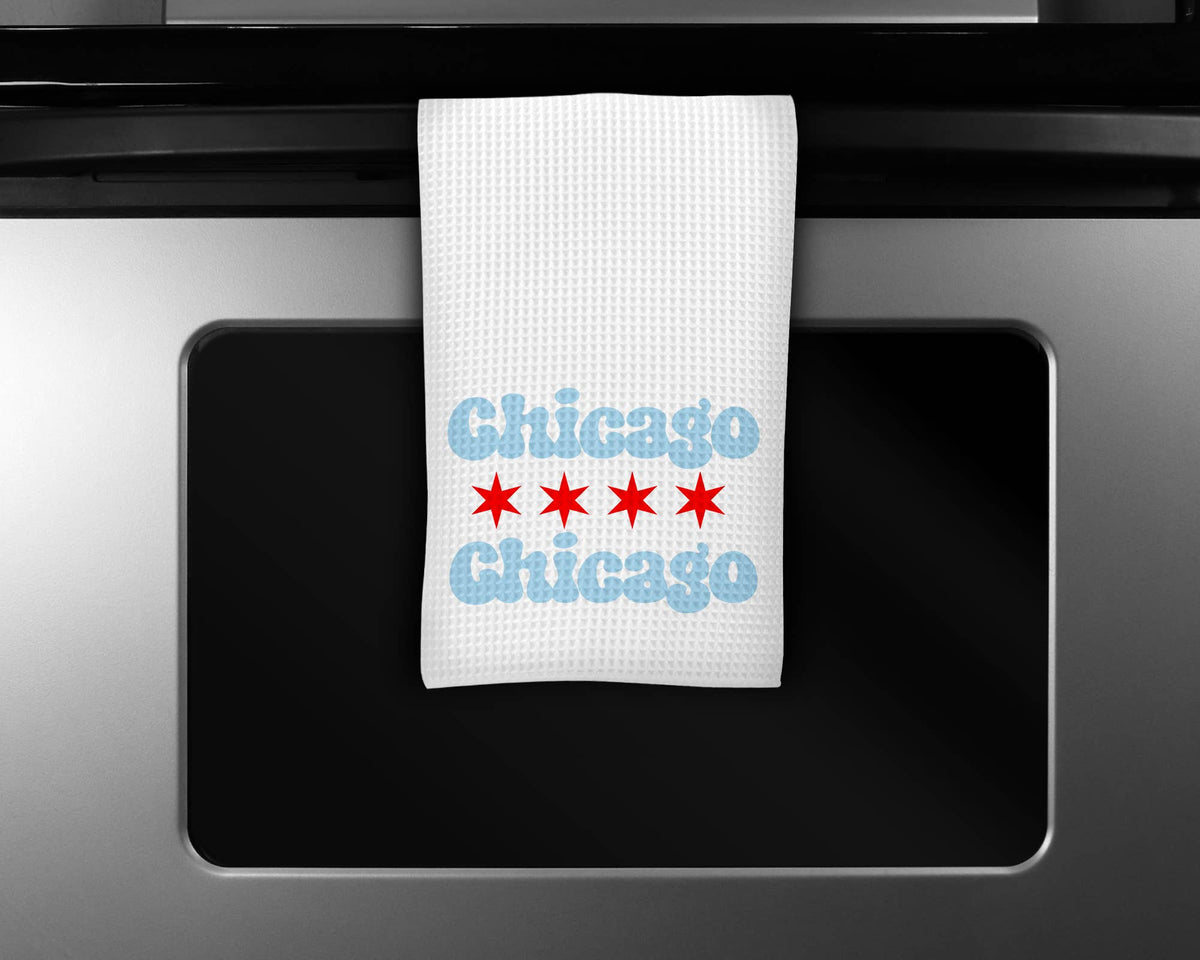 Chicago Flag tea towel
