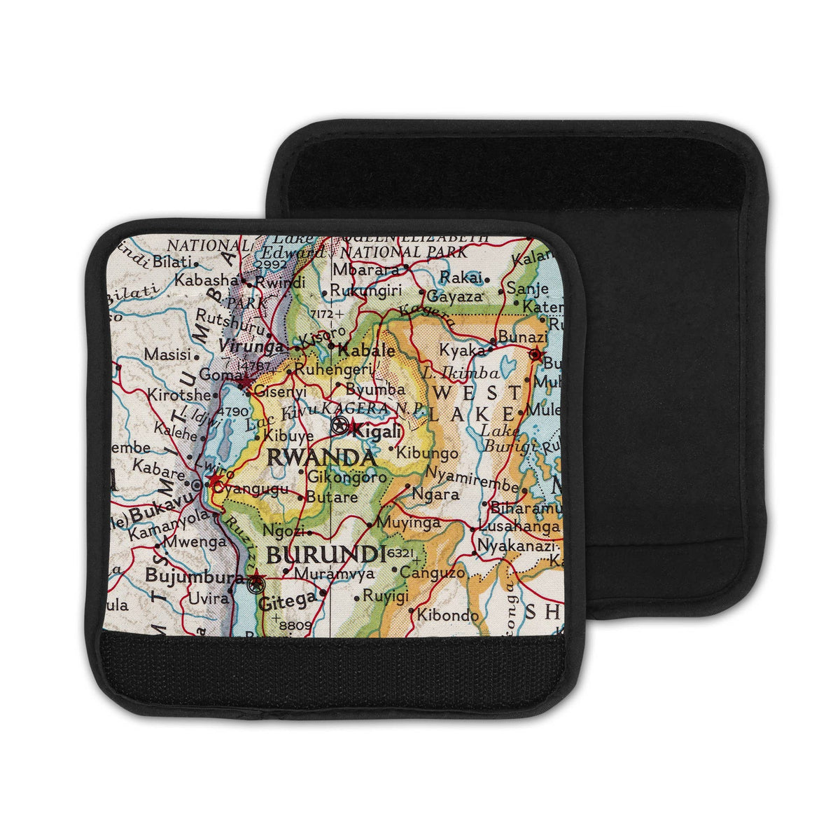 Rwanda Map Luggage Tag and Handle Wrap view 3