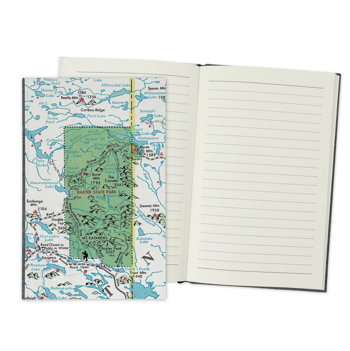 Baxter State Park Maine Vintage Map Travel Journal
