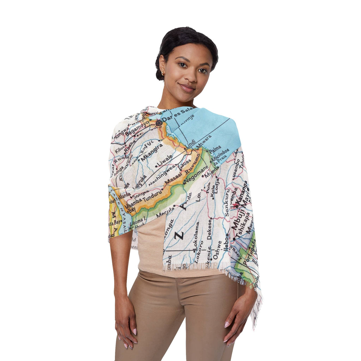 Tanzania Africa Map Travel Scarf