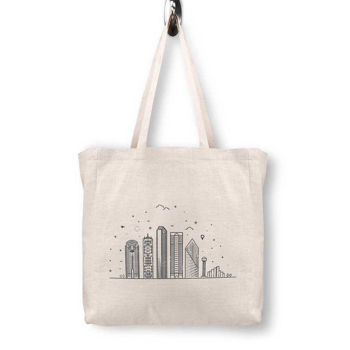 Dallas Texas Skyline Canvas Tote Bag