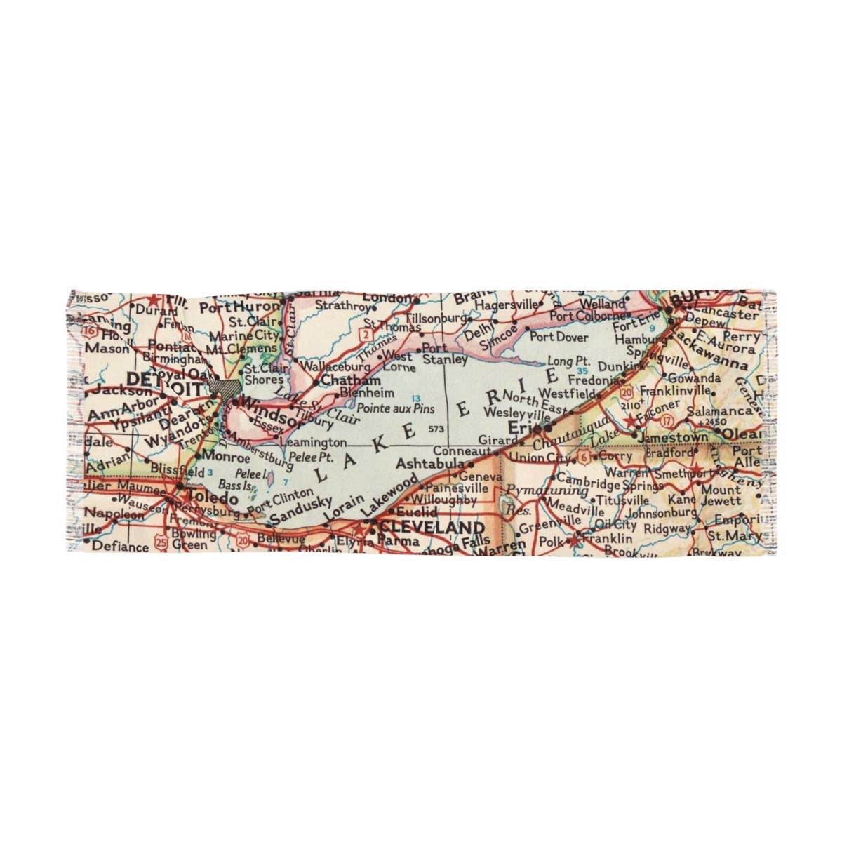 Lake Erie Map Travel Scarf view 2