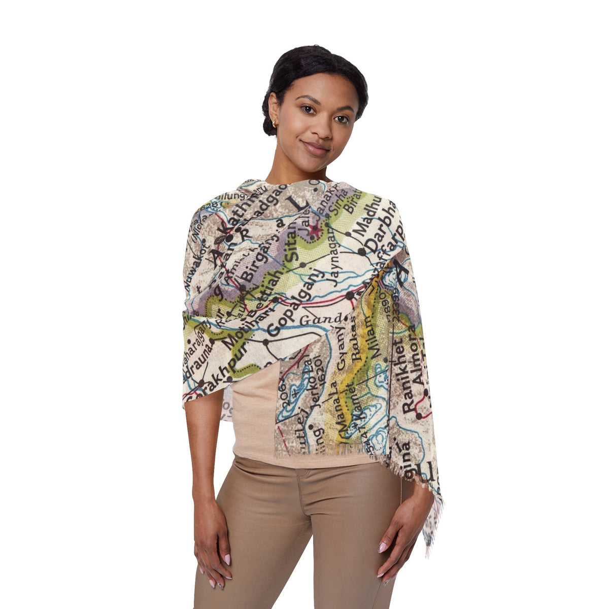 Nepal Map Travel Scarf view 4