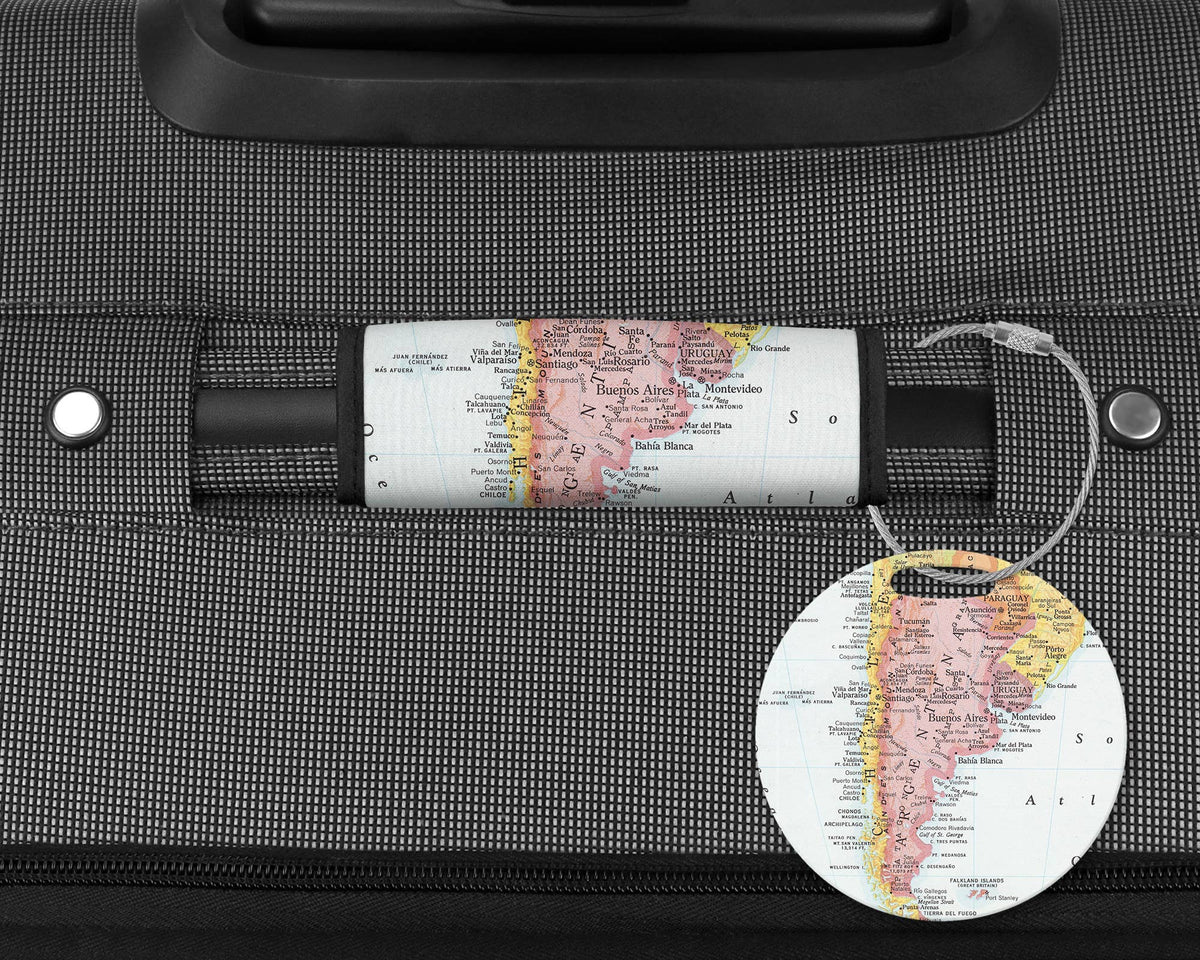 Argentina Map Luggage Tag and Handle Wrap view 3