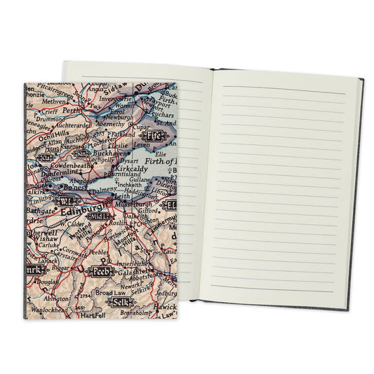 Edinburgh Scotland Vintage Map Travel Journal