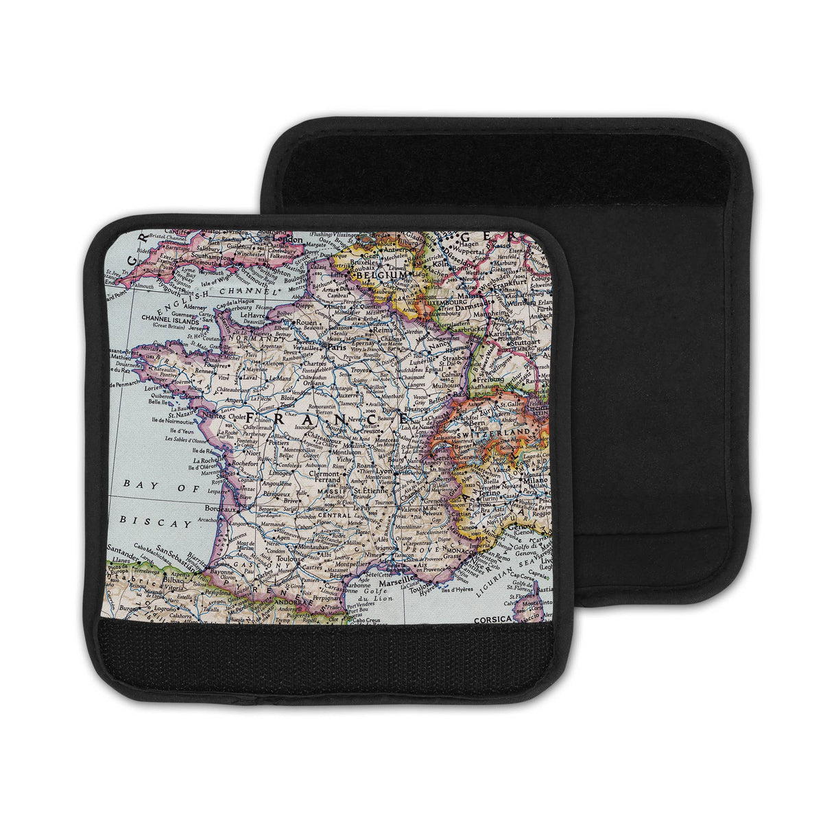 France Map Suitcase Spotter Luggage Handle Wrap